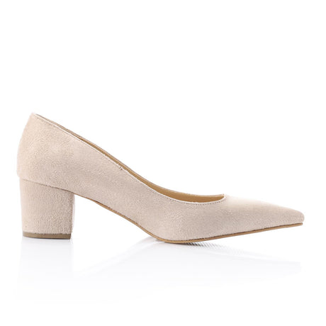 XO -  Women - 's High Heel Mule Sandals – Elegant Pointed Toe, Suede Leather Texture