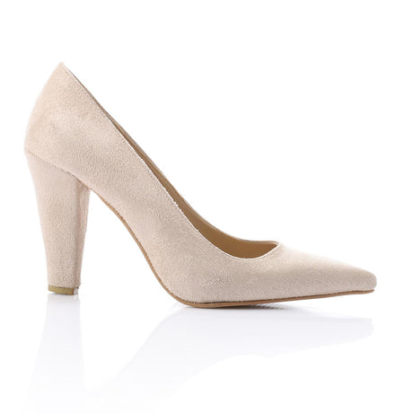 XO -  Women - 's High Heel Mule Sandals – Elegant Pointed Toe, Suede Leather Texture 9CM