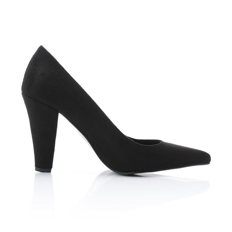 XO -  Women - 's High Heel Mule Sandals – Elegant Pointed Toe, Suede Leather Texture 9CM