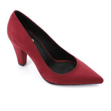 XO -  Women - 's High Heel Mule Sandals – Elegant Pointed Toe, Suede Leather Texture 9CM