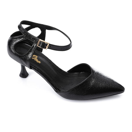 XO -  Women - 's High Heel Mule Sandals – Elegant Pointed Toe, Faux Leather Texture