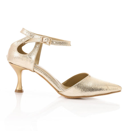 XO -  Women - 's High Heel Mule Sandals – Elegant Pointed Toe, Faux Leather Texture