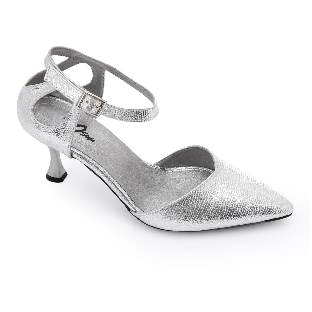 XO -  Women - 's High Heel Mule Sandals – Elegant Pointed Toe, Faux Leather Texture