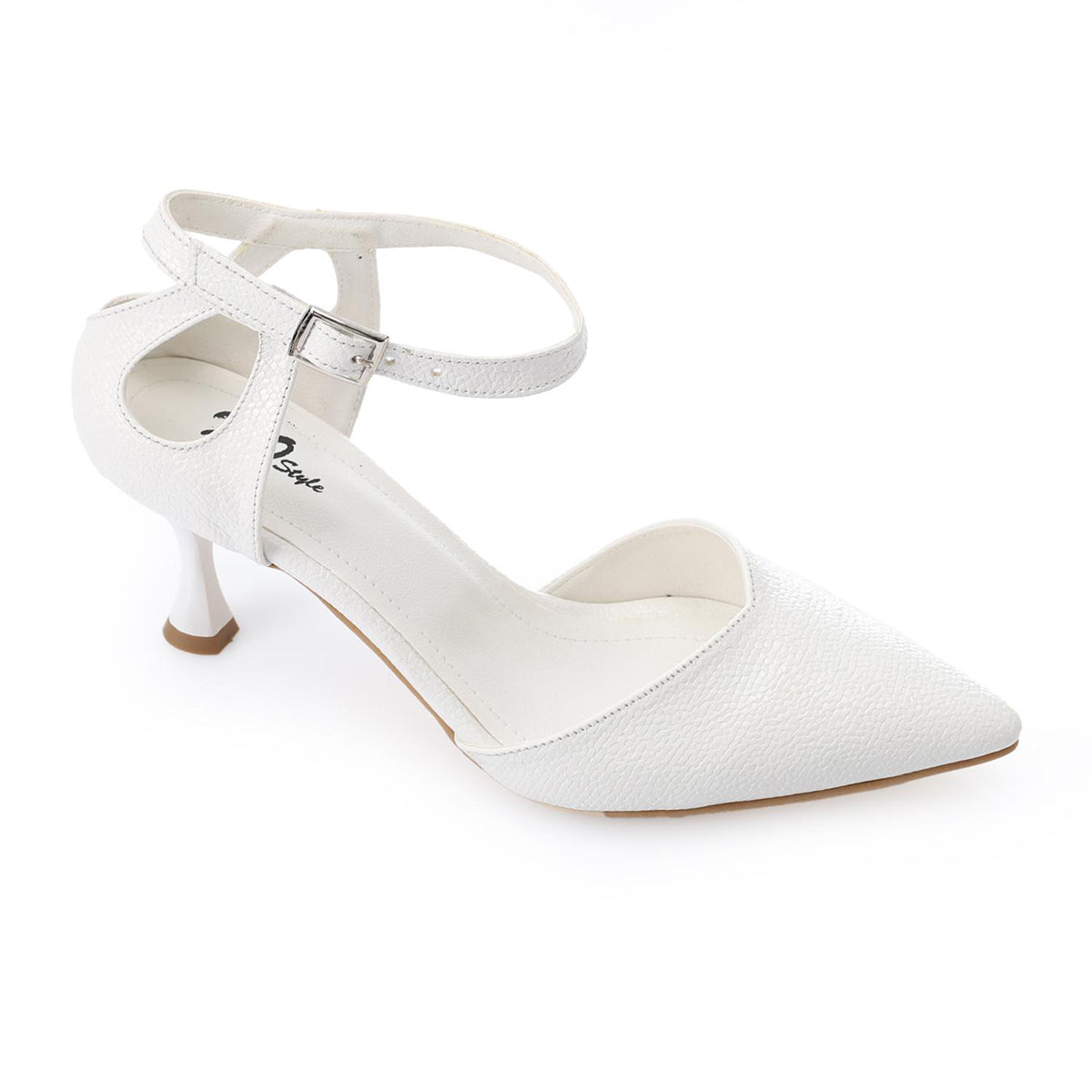 XO -  Women - 's High Heel Mule Sandals – Elegant Pointed Toe, Faux Leather Texture