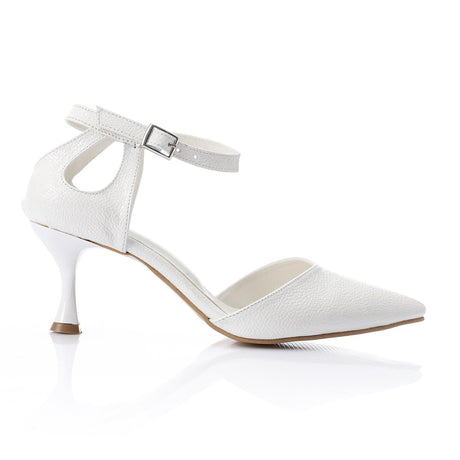 XO -  Women - 's High Heel Mule Sandals – Elegant Pointed Toe, Faux Leather Texture