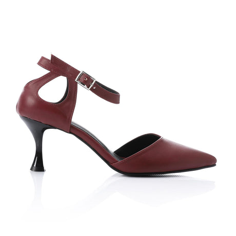 XO -  Women - 's High Heel Mule Sandals – Elegant Pointed Toe, Faux Leather Texture
