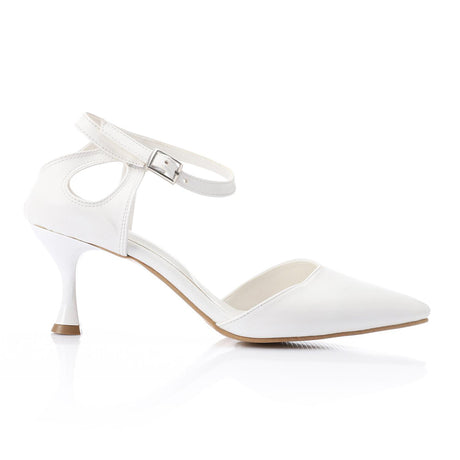 XO -  Women - 's High Heel Mule Sandals – Elegant Pointed Toe, Faux Leather Texture
