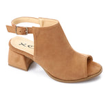XO -  Women - 's High Heel Mule Sandals – Elegant Pointed Toe, Faux Leather Texture 3CM
