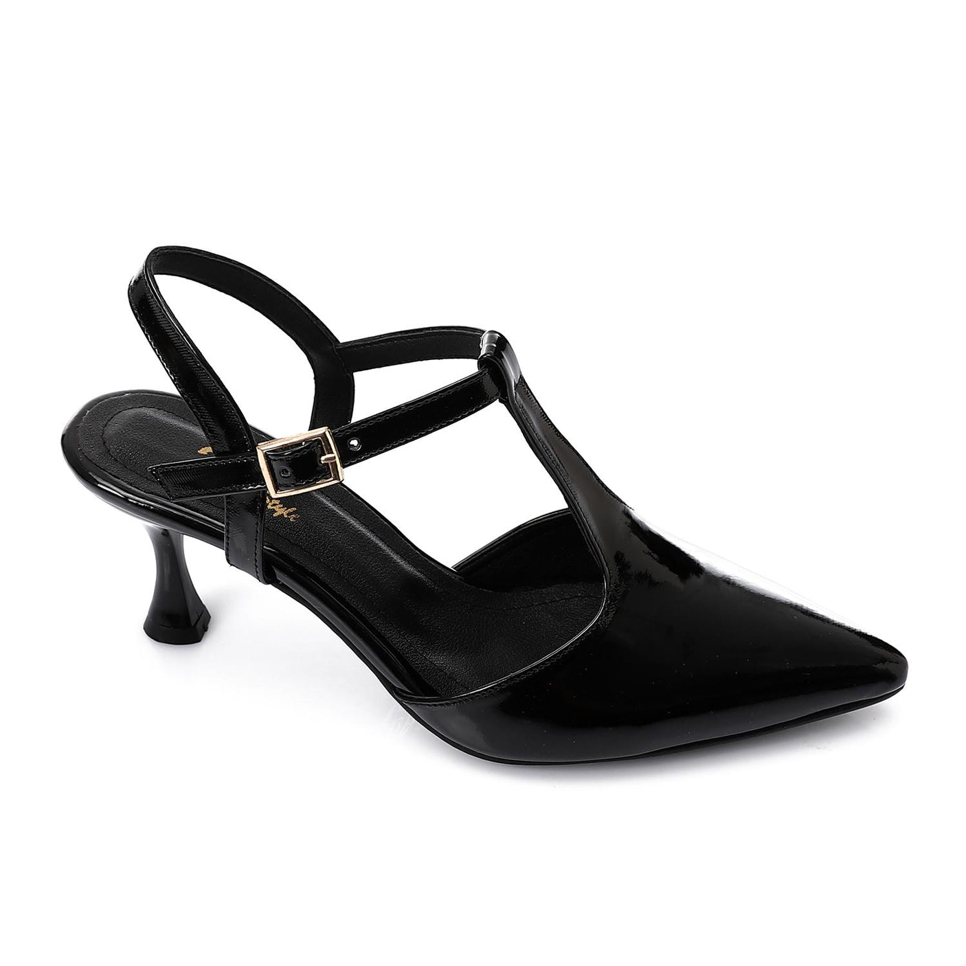 XO- Women’s T-Strap Heeled Shoe – Elegant & Comfortable, Faux Leather Texture