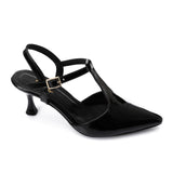 XO- Women’s T-Strap Heeled Shoe – Elegant & Comfortable, Faux Leather Texture