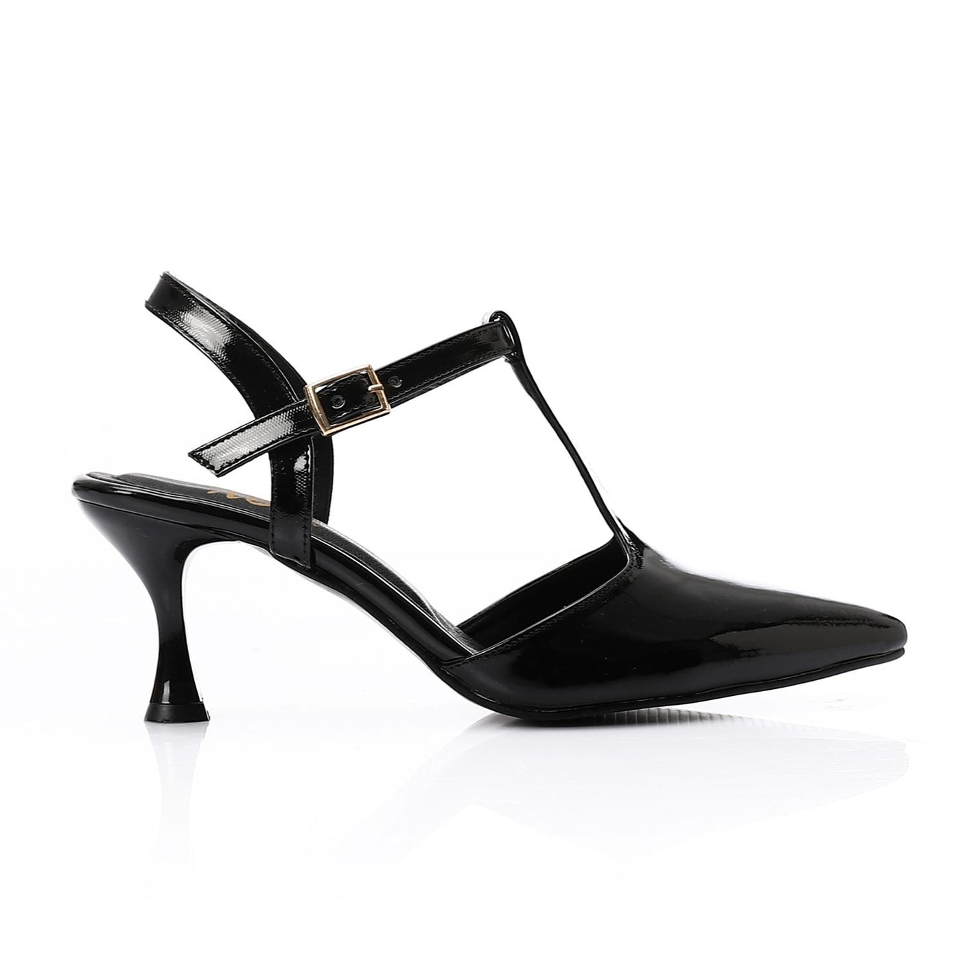 XO- Women’s T-Strap Heeled Shoe – Elegant & Comfortable, Faux Leather Texture