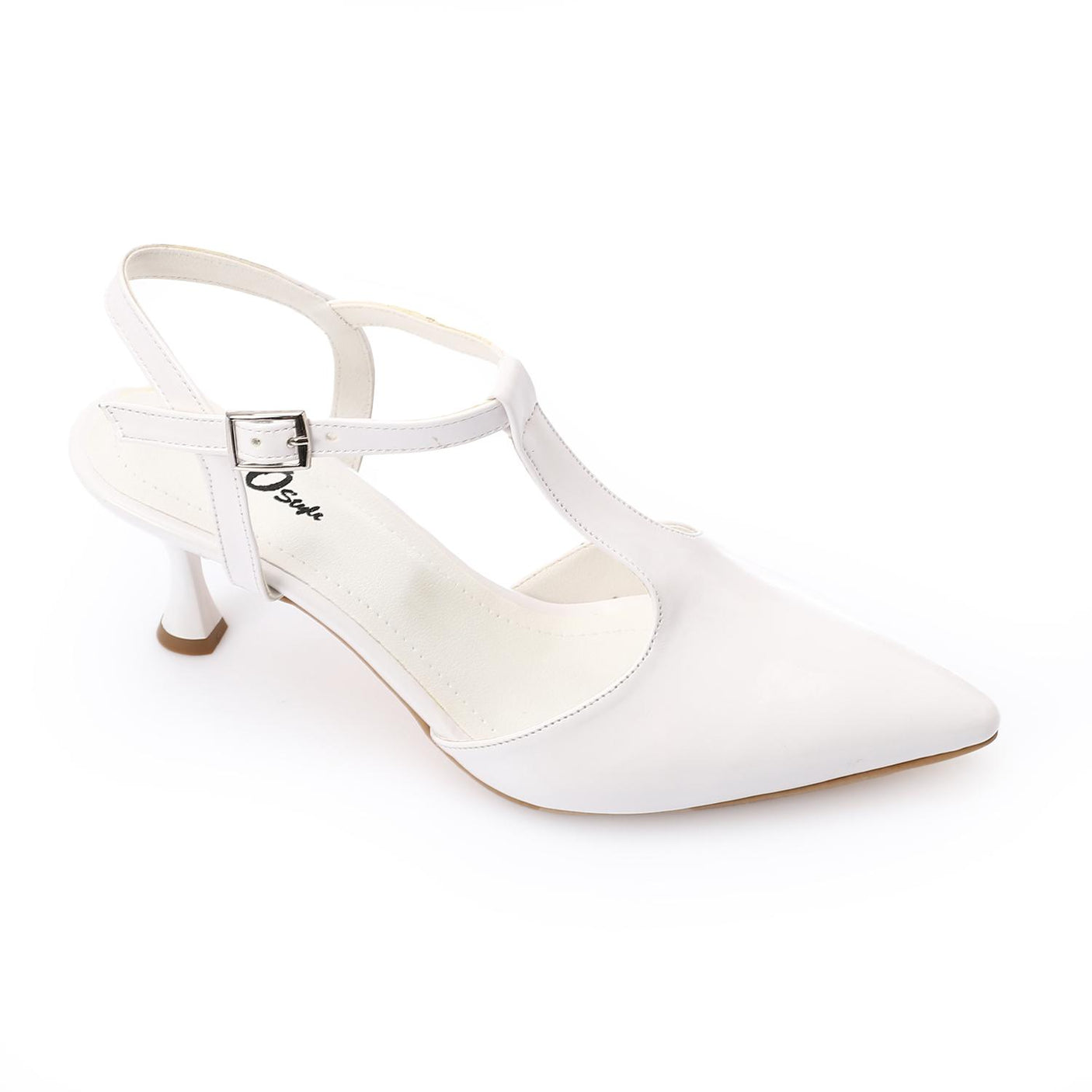 XO- Women’s T-Strap Heeled Shoe– Perfect for Bridal & Elegant Occasions, Faux Leather Texture