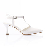 XO- Women’s T-Strap Heeled Shoe– Perfect for Bridal & Elegant Occasions, Faux Leather Texture