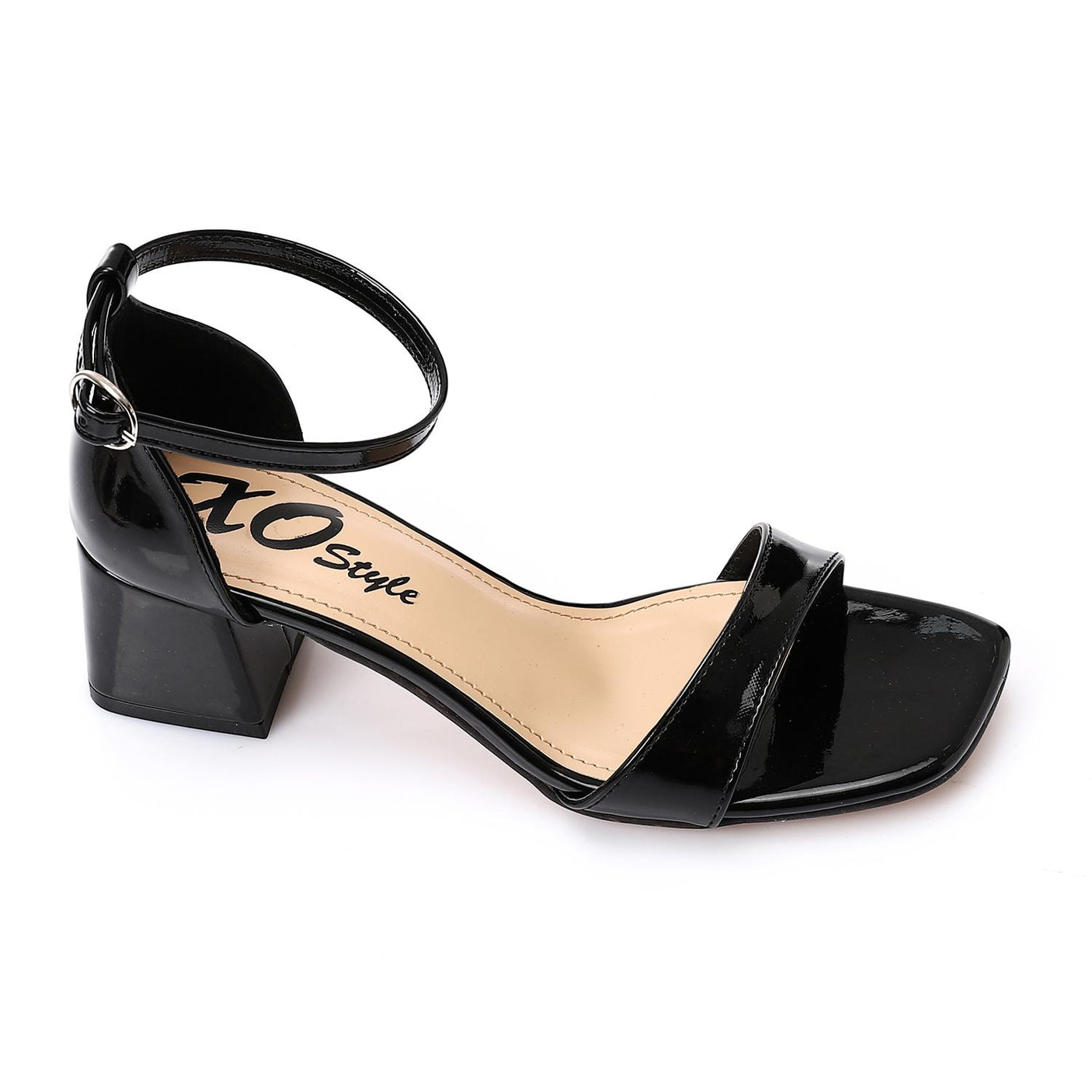 XO- Women Sandal With Heels High Quality Materials 3 cm, Faux Leather Texture