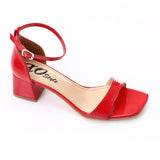 XO- Women Sandal With Heels High Quality Materials 3 cm, Faux Leather Texture