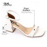 XO- Women Sandal With Heels High Quality Materials 3 cm, Faux Leather Texture