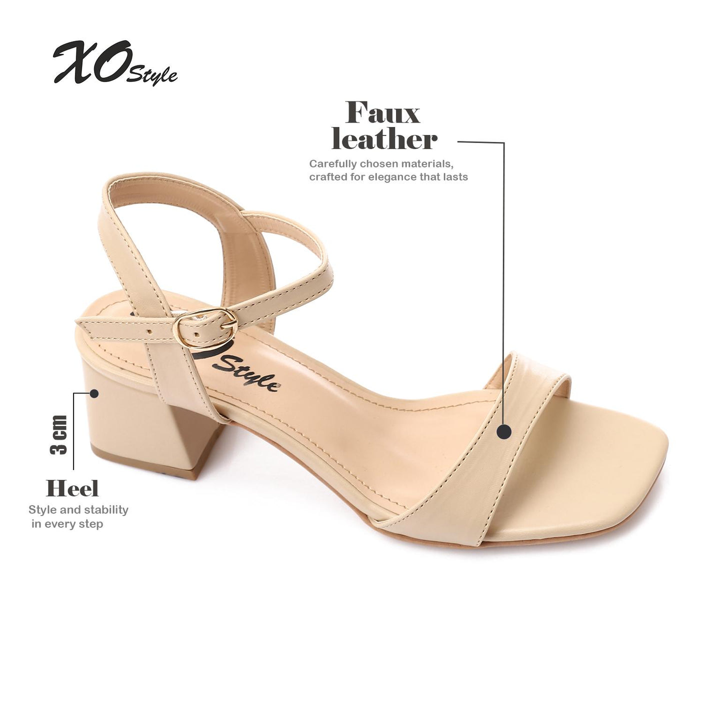 XO- Women Sandal With Heels High Quality Materials 3 cm