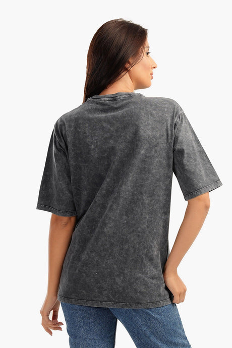 Carina -  Heather Grey Cotton T-Shirt