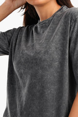 Carina -  Heather Grey Cotton T-Shirt
