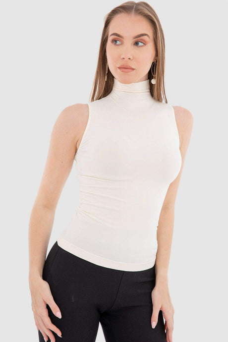 High Neck Sleeveless Top