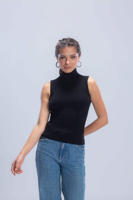High Neck Sleeveless Top