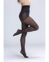 Carina - High Waist Stripped Pantyhose