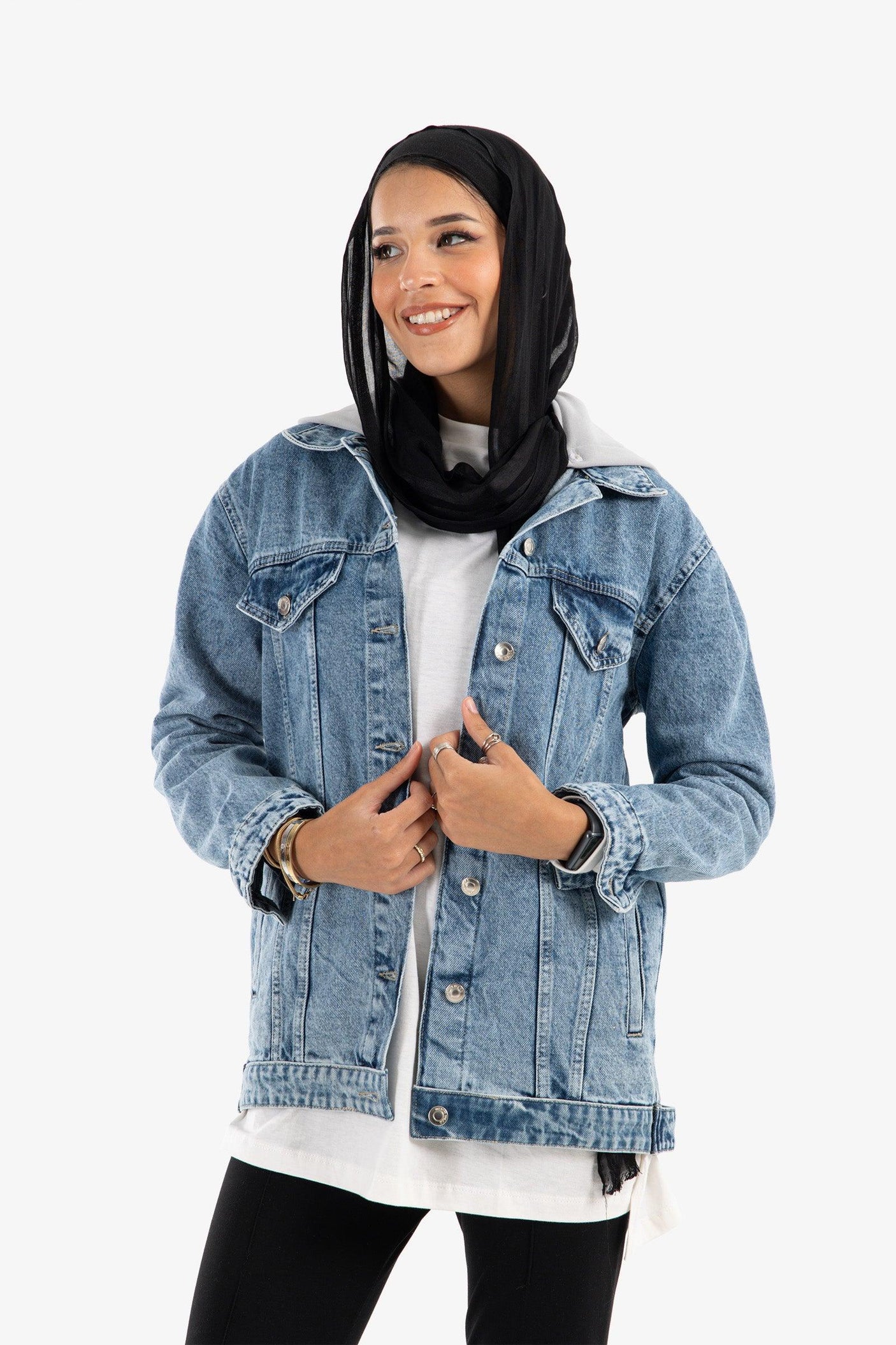 Carina -  Hooded Denim Jacket