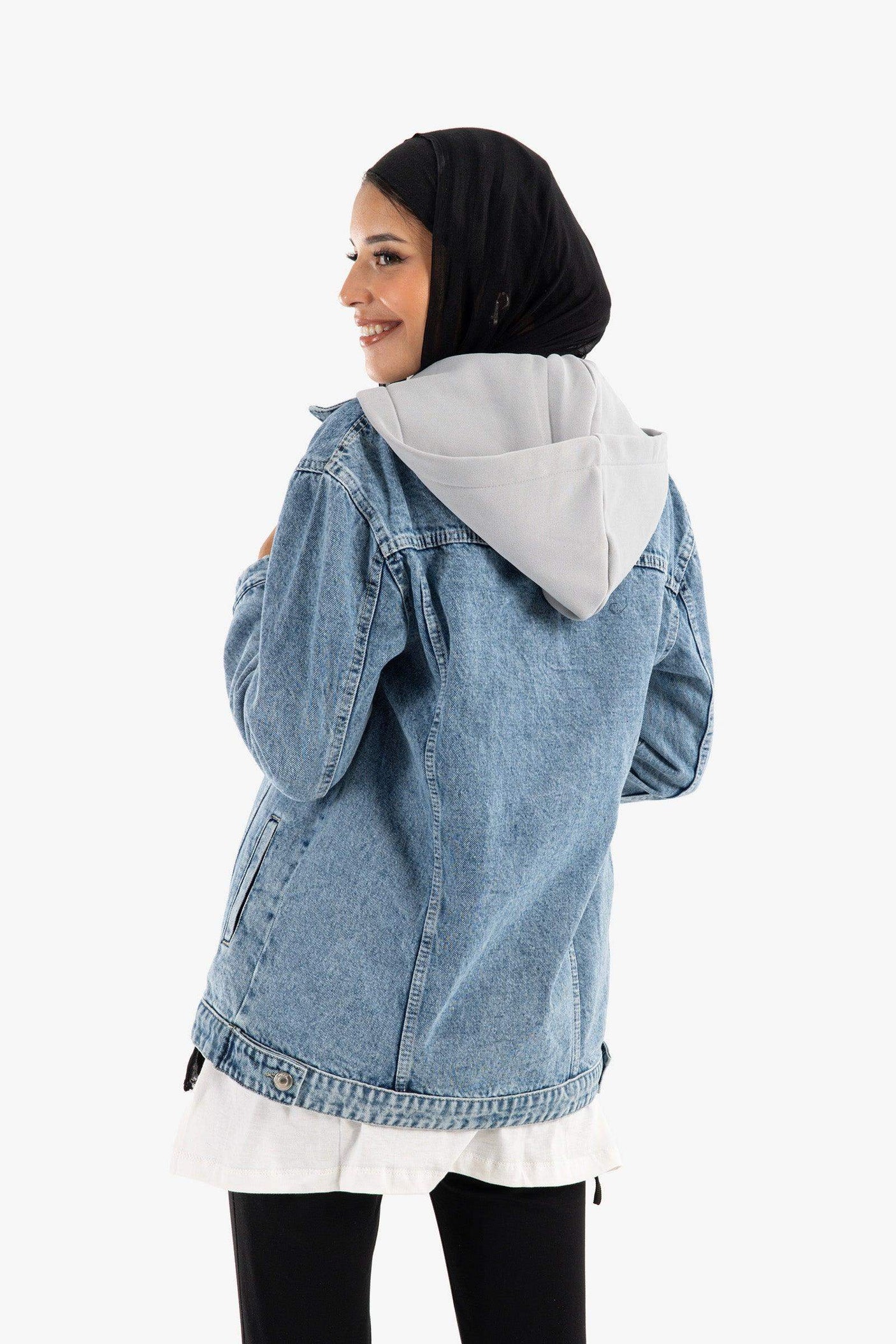 Carina -  Hooded Denim Jacket
