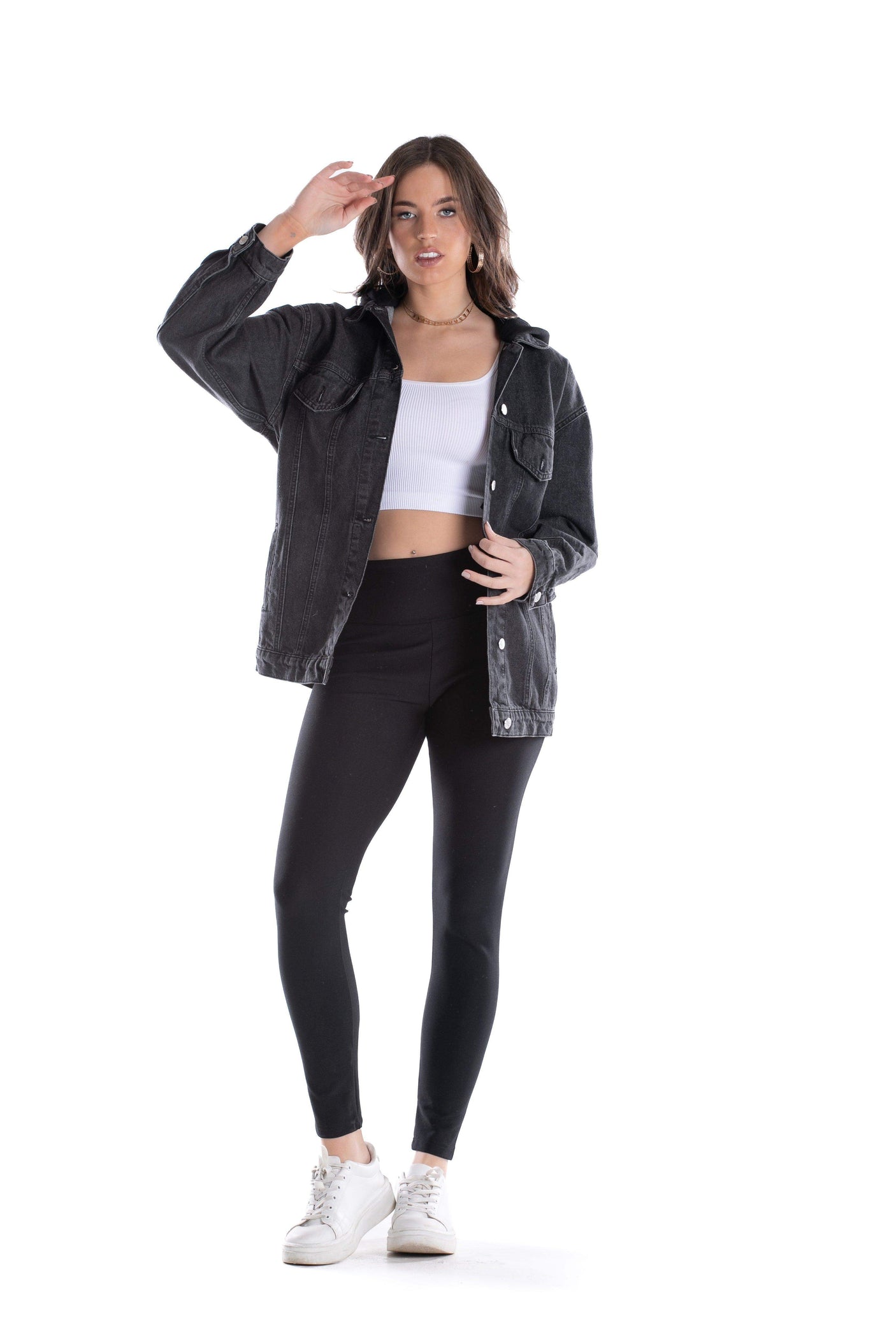 Carina -  Hooded Denim Jacket