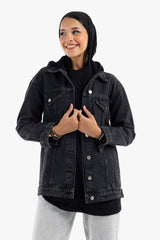 Carina -  Hooded Denim Jacket