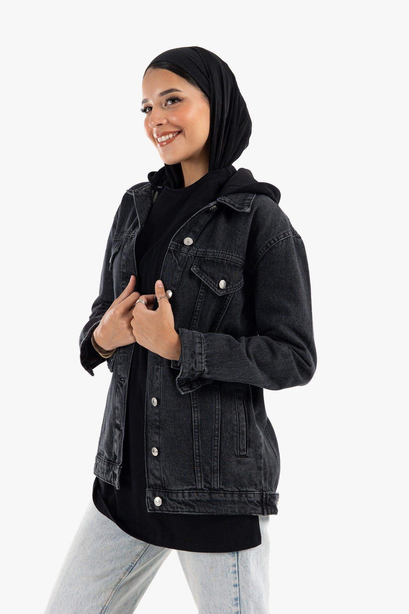 Carina -  Hooded Denim Jacket