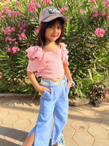 Rokido - Brown Linen Pants with Cinderella Pink Top