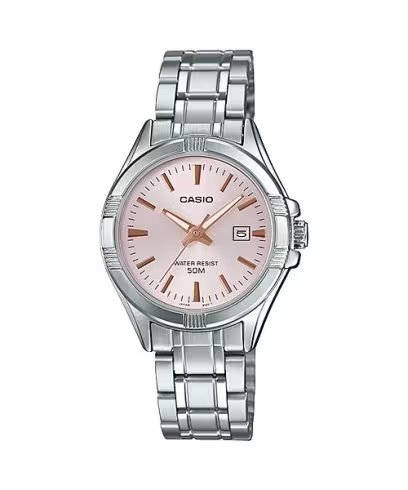 CASIO Watch for Women LTP-1303D-4AVDF Analog Metal silver & pink