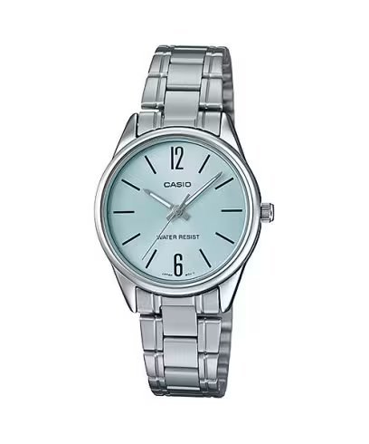 CASIO Watch for Women LTP-V005D-2BUDF Analog Metal Silver & Blue