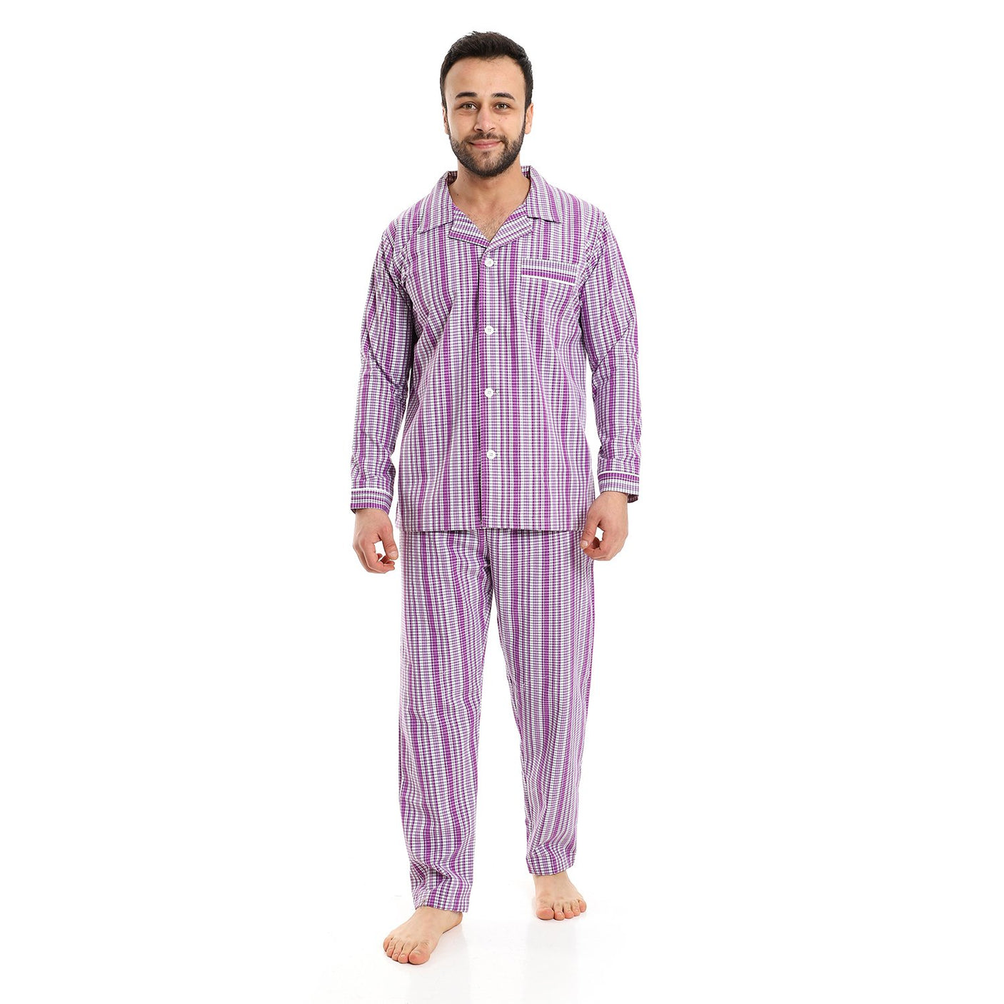 Red circle -  Full Checkered Men Pajama