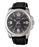 CASIO - Watch for Men MTP-1314L-8AVDF Analog Leather Band Black & Silver