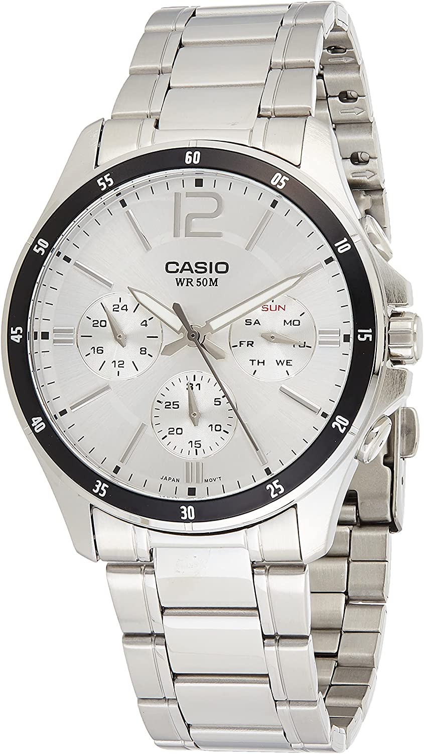 CASIO - Watch for Men MTP-1374D-7AVDF Analog Metal Silver
