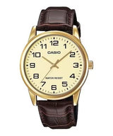 CASIO - Watch for Men MTP-V001GL-9BUDF Analog Leather Band Gold