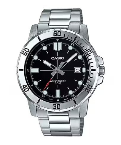 CASIO - Watch for Men MTP-VD01D-1EVUDF Analog Metal Black