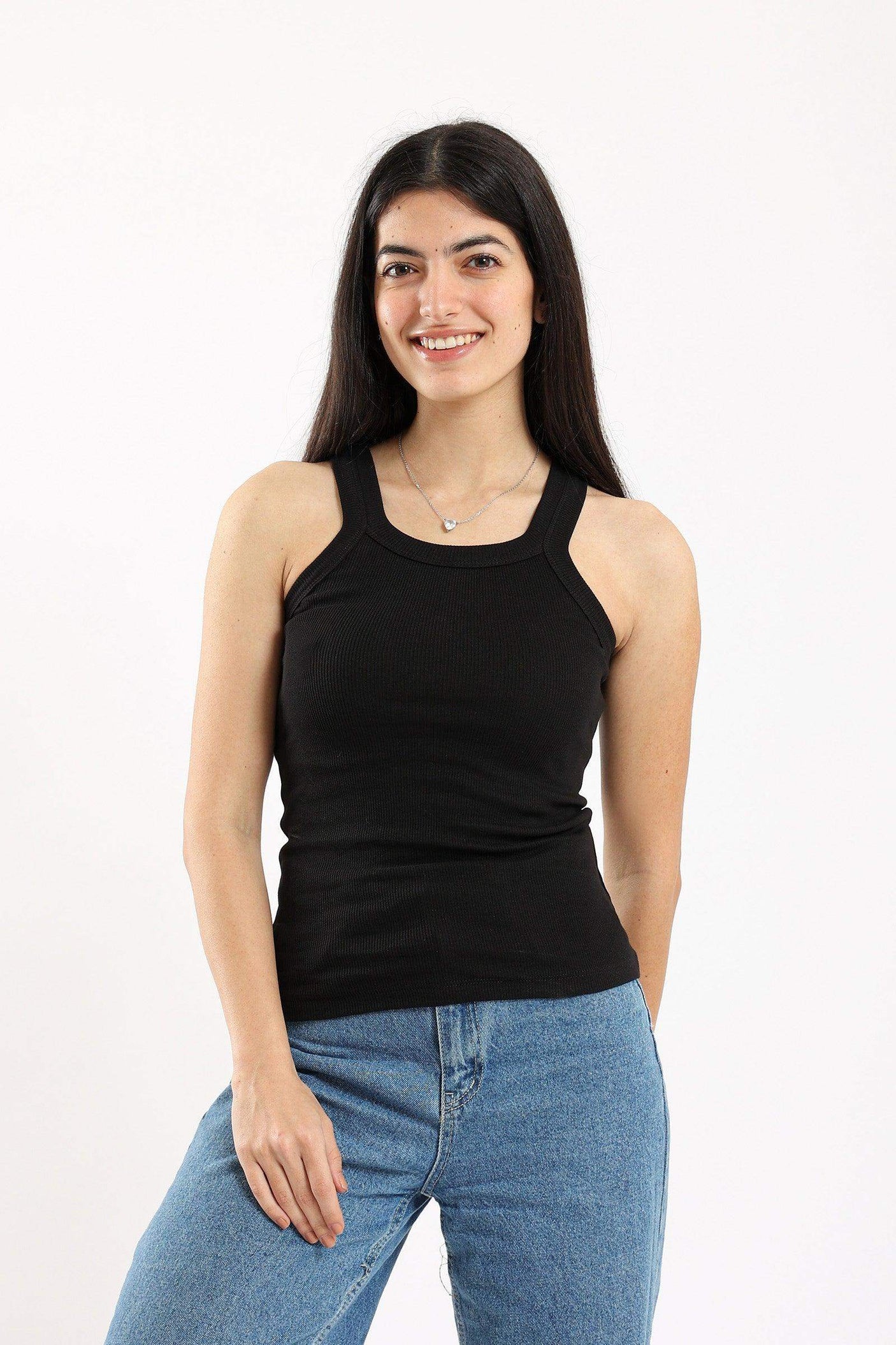 Carina -Narrow Cut Ribbed Tank Top
