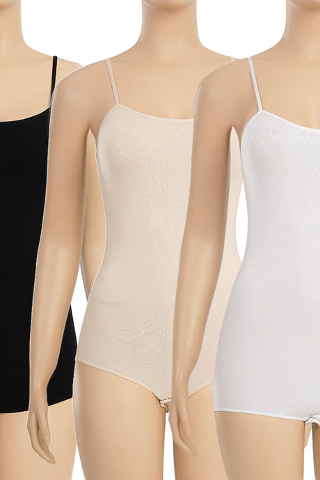 Carina -Pack of 3 Microfiber Cami Bodysuit