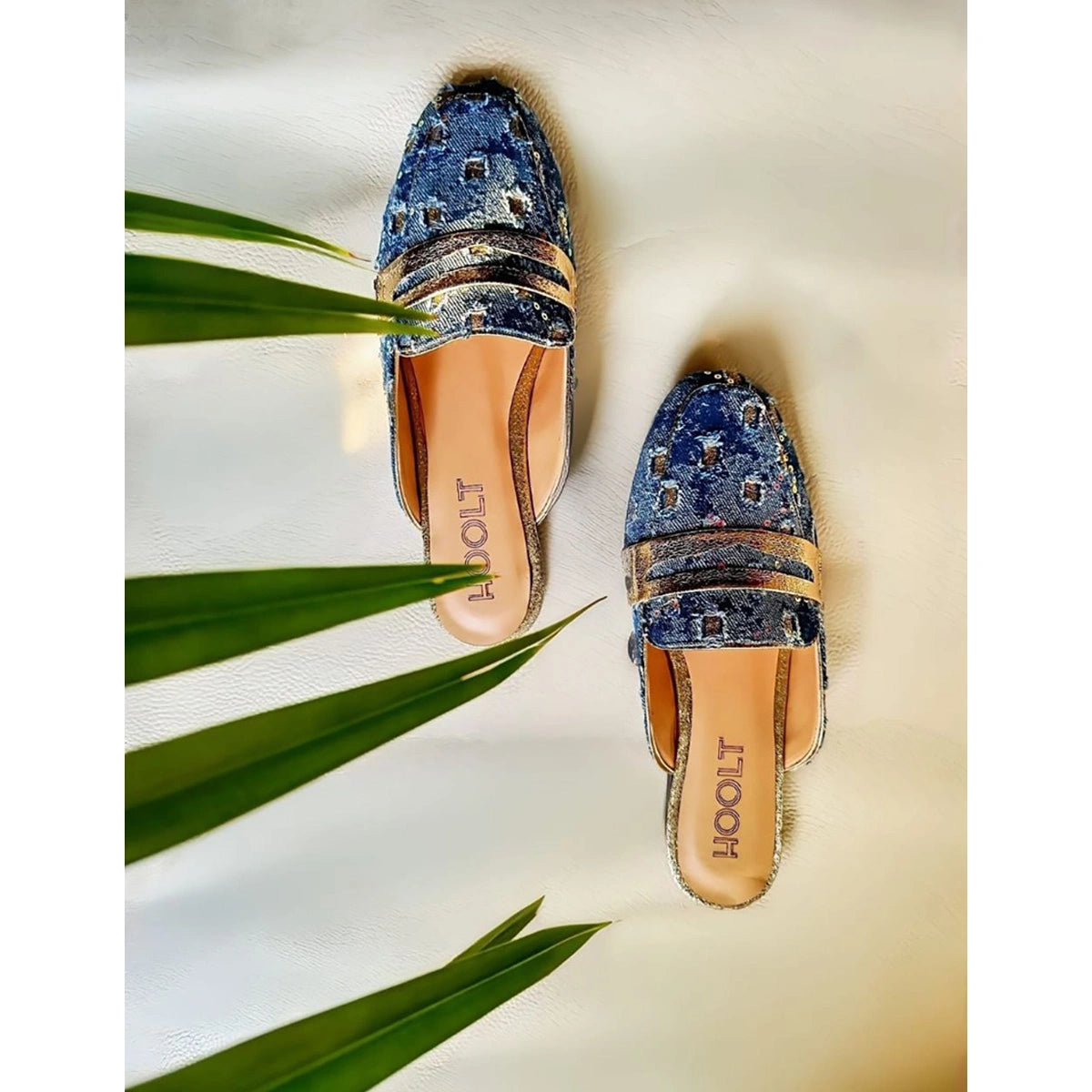 Hoolt - Dark Jeans glow mules