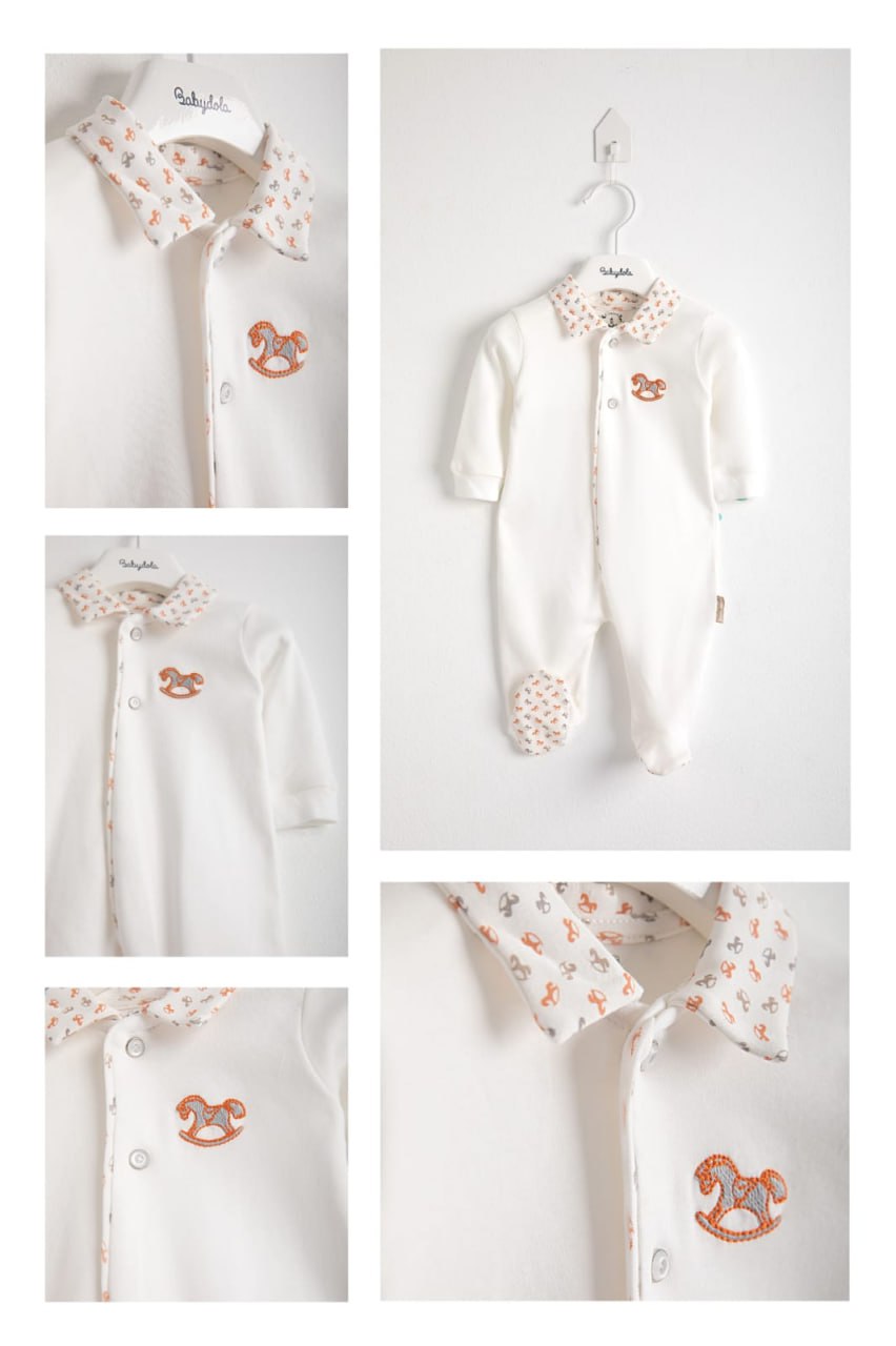 Teddybear - Baby Blue Cotton Romper