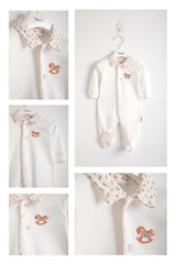 Teddybear - Baby Blue Cotton Romper