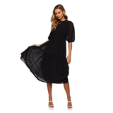Forever 21 - Smocked Chiffon Peasant-Sleeve Dress - Sold by FIG
