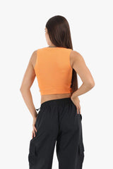 Carina -Ribbed Top with Cut Out Sides