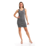 Red circle -  Heather Olive Sleeveless Dress