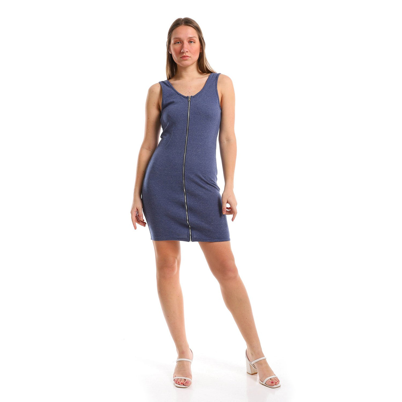 Red circle -  Heather Olive Sleeveless Dress