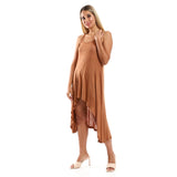 Red circle -  Spaghetti Sleeves Wide Round Collar Sleepshirt