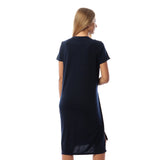 Red circle -  Solid Short Sleeves Top With Slits